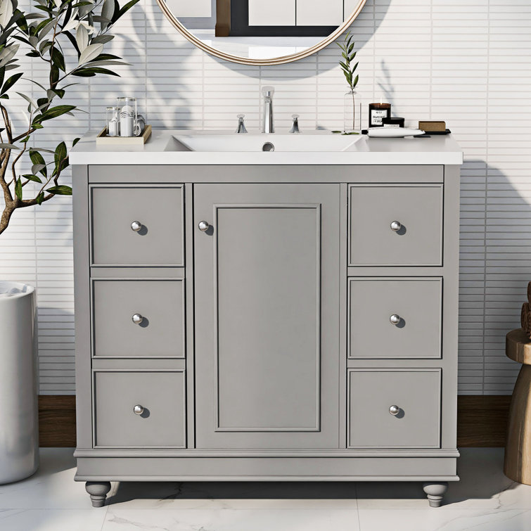 Charlton Home® Deshonta 18'' Single Bathroom Vanity with Resin Top ...